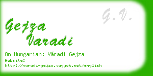 gejza varadi business card